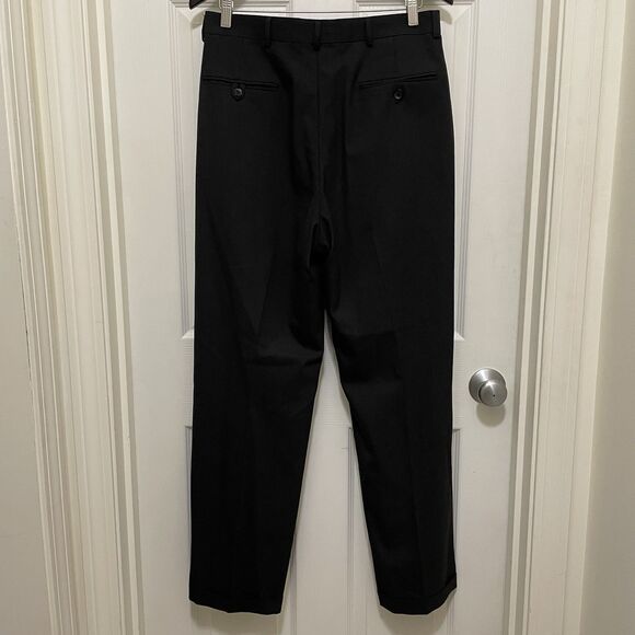 Haggar Enterprise 38R 3 Button Black Pinstripe 2 Pc Suit 32 X 32 Pleated Pants - Picture 15 of 16